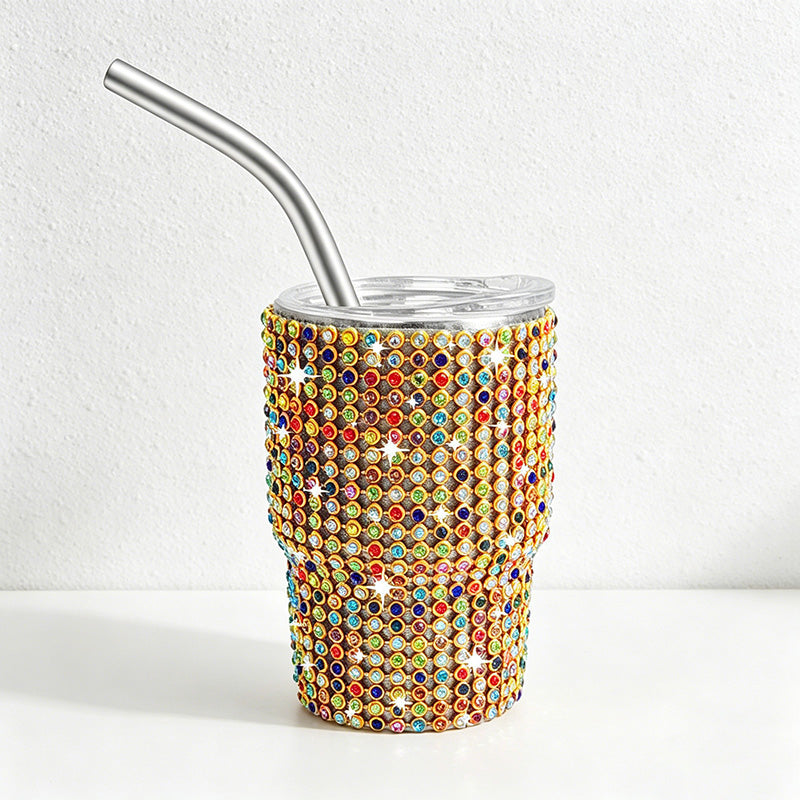 CouldNook 3oz Rhinestone Shot Glasses-Stainless Steel Vacuum Insulated Tumbler with Straw