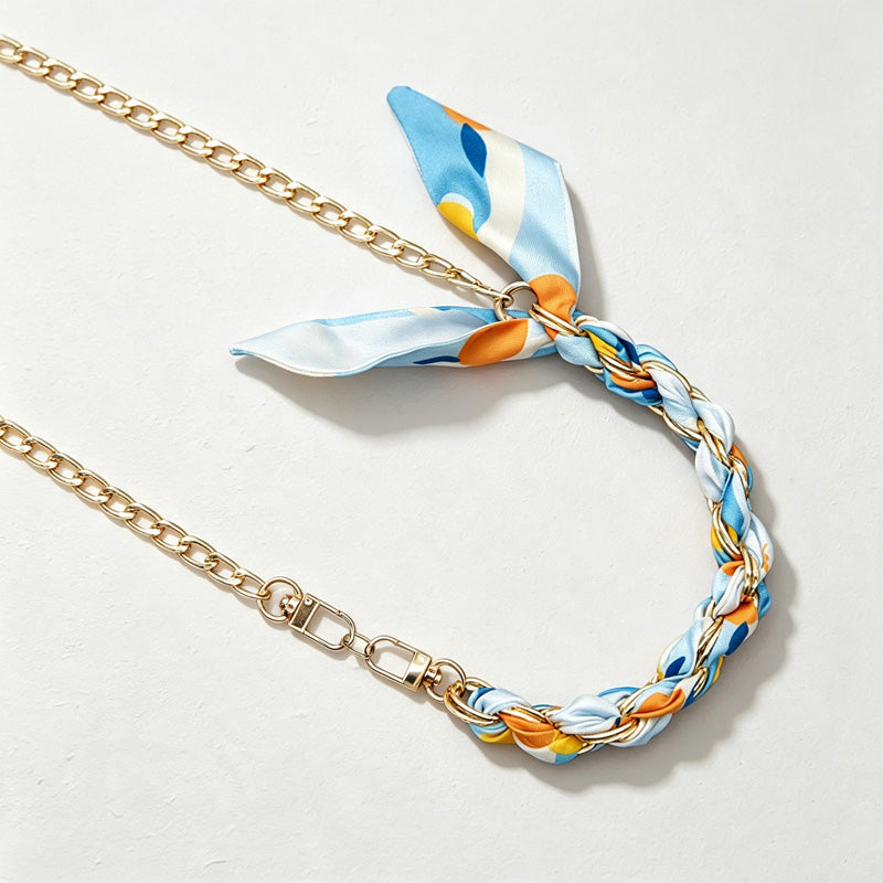 CloudNook Scarf Chain Phone Wrist Strap‑Braided Anti‑Lost Lanyard