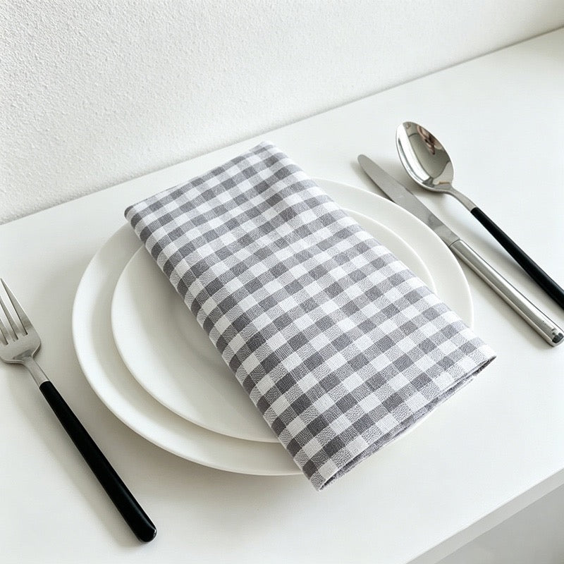 CouldNook Cotton Gingham Napkin - Classic Checkered Tea Towel & Placemat