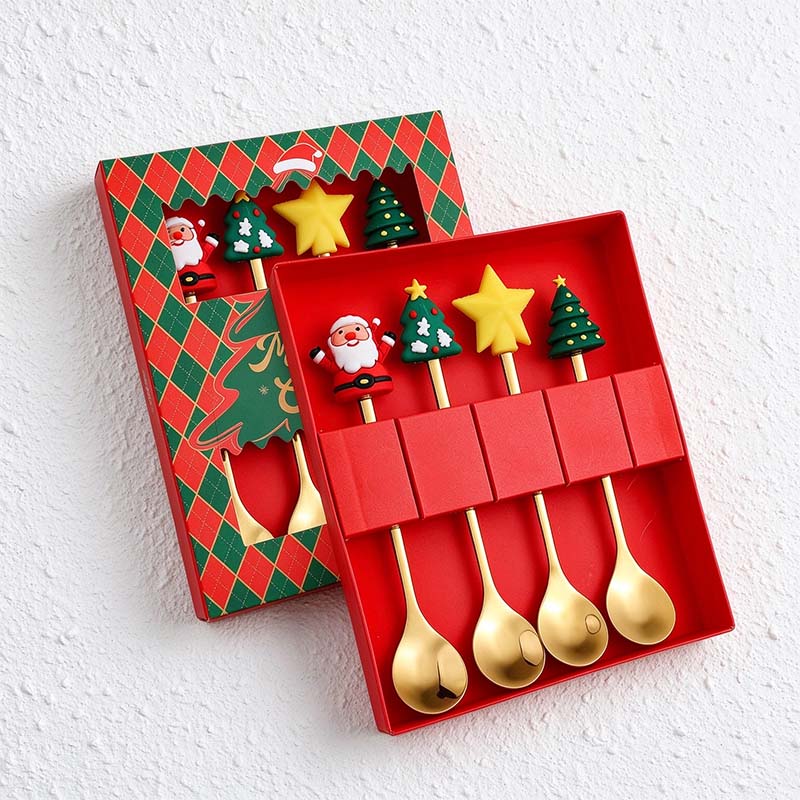 CouldNook Christmas Cutlery Set - Character Tops and Decorative Charm Designs