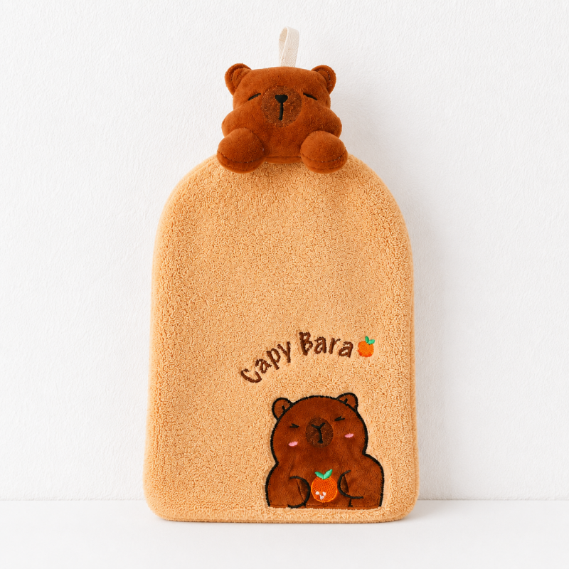 CouldNook Cartoon Coral Fleece Hand Towel‑Hanging Absorbent Cloth
