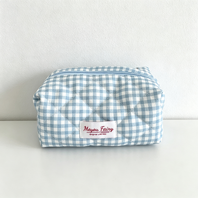 CouldNook Quilted Grid Cosmetic Bag - Vanity Storage Accent