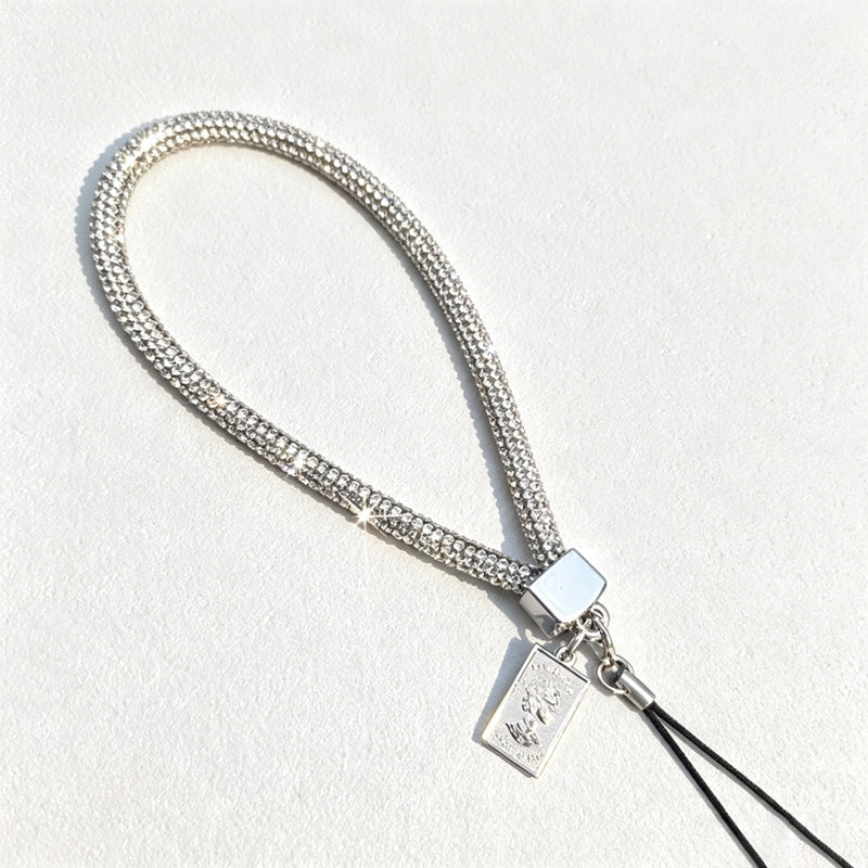CouldNook Reflective Mesh Crossbody Phone Strap - Clear Phone Tab
