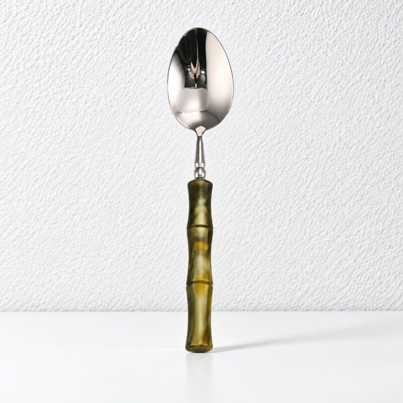 Bamboo Style Flatware - Segmented Acrylic Handles and Steel
