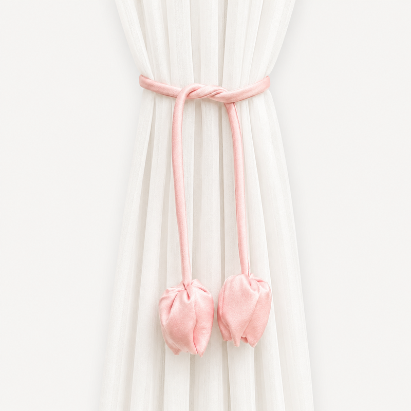 CouldNook Lace Embroidery Bow Curtain Tieback 2PCS Set - Window Styling Accent