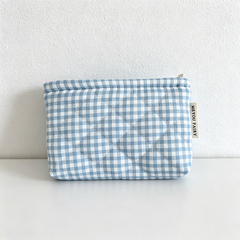 CouldNook Quilted Grid Cosmetic Bag - Vanity Storage Accent