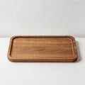 Acacia Wood Rectangular Serving Plates - 2 Sizes for Tea, Coffee & Food Service