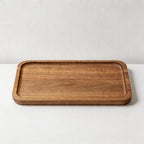 Acacia Wood Rectangular Serving Plates - 2 Sizes for Tea, Coffee & Food Service