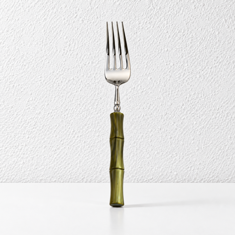 Bamboo Style Flatware - Segmented Acrylic Handles and Steel