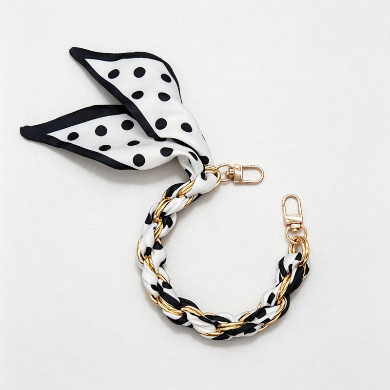 CouldNook Graphic Phone Wrist Strap - Monochrome Braided Scarf Loop