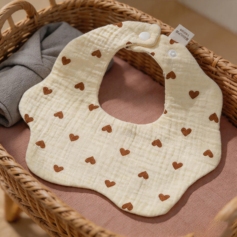 CouldNook Premium Muslin Cotton Baby Bib - Reversible 6-Layer Petal Drool Apron（Set of 10）