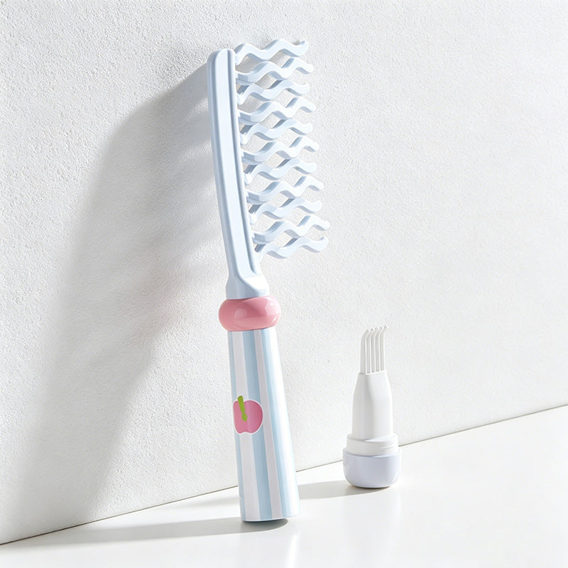 CouldNook Aesthetic Pastel Wavy-Tooth Comb - Volumizing Styling Comb with Cleaning Tool