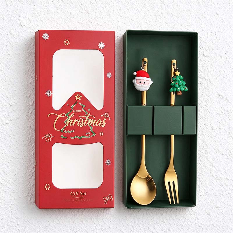 CouldNook Christmas Cutlery Set - Character Tops and Decorative Charm Designs