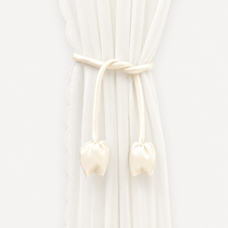 CouldNook 3D Flower Curtain Tie Rope 2PCS Set - Window Styling Accent