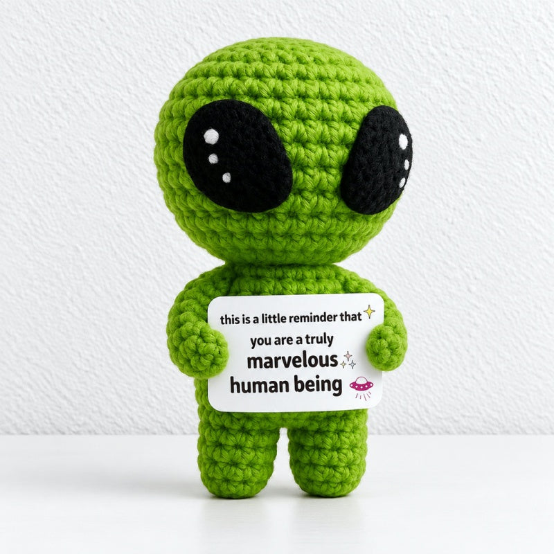 CouldNook Crocheted Character Doll - Textured Shapes And Little Message Cards