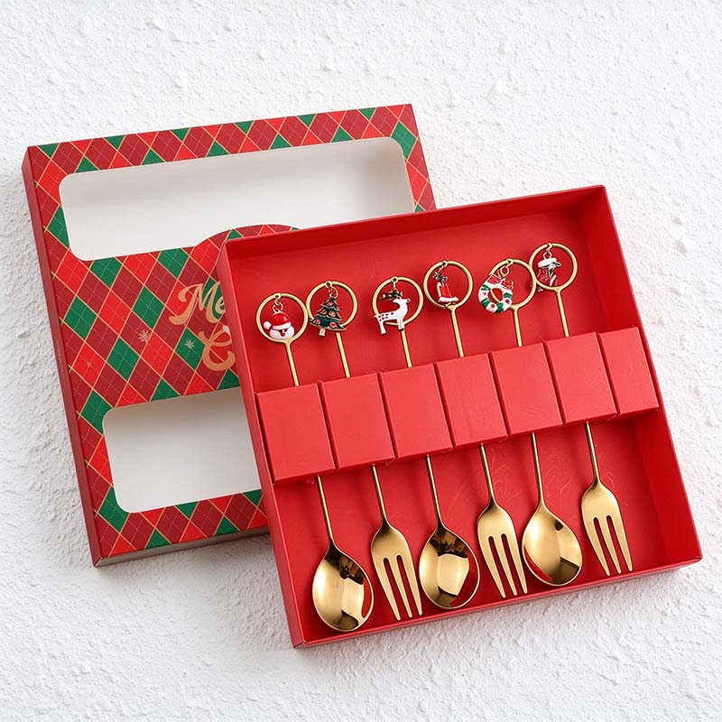 CouldNook Christmas Cutlery Set - Character Tops and Decorative Charm Designs