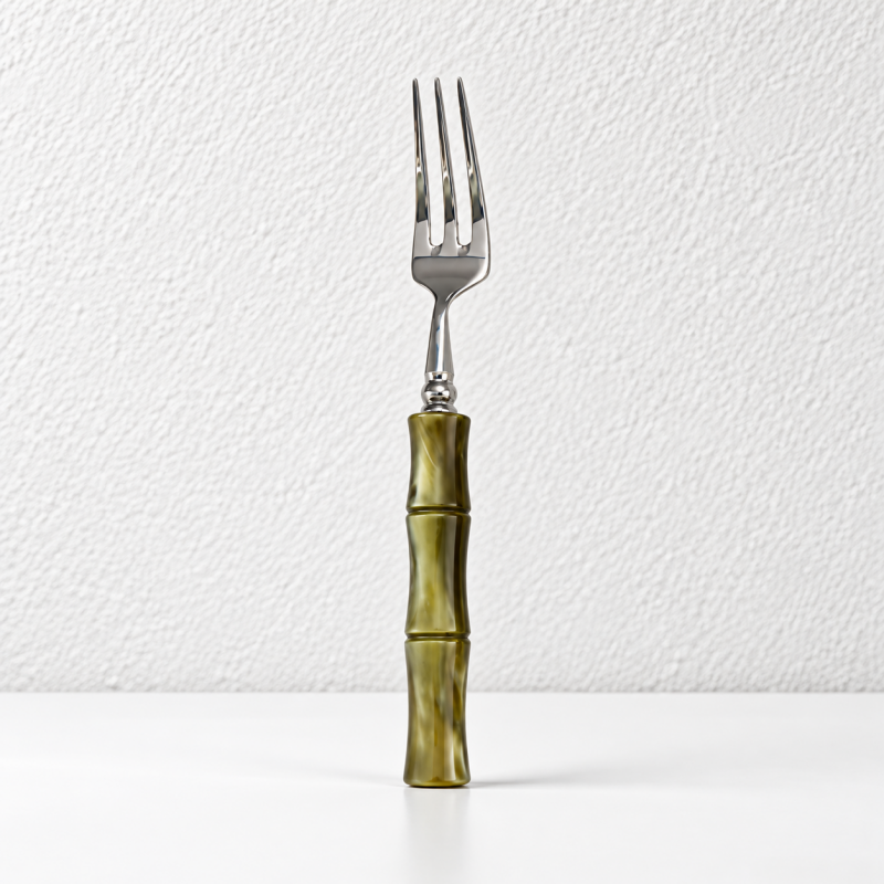 Bamboo Style Flatware - Segmented Acrylic Handles and Steel