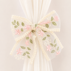 CouldNook Embroidery Bow Curtain Tieback 2PCS Set - Window Styling Accent