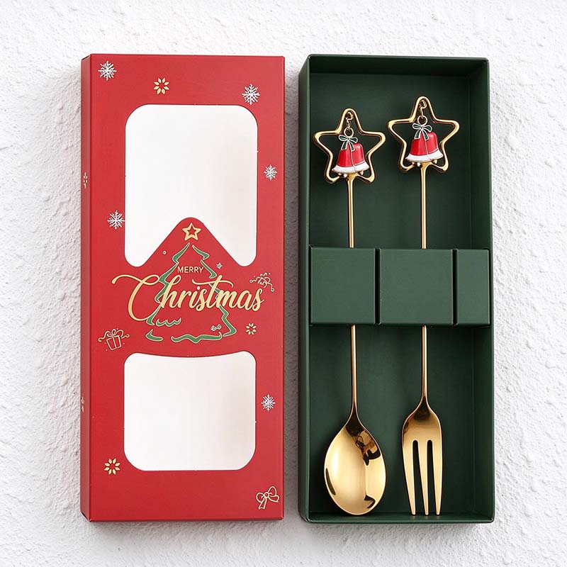 CouldNook Christmas Cutlery Set - Character Tops and Decorative Charm Designs
