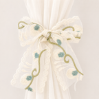 CouldNook Embroidery Bow Curtain Tieback 2PCS Set - Window Styling Accent
