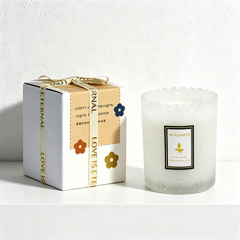 CouldNook Scented Candles - French Embossed Glass Scalloped Candle