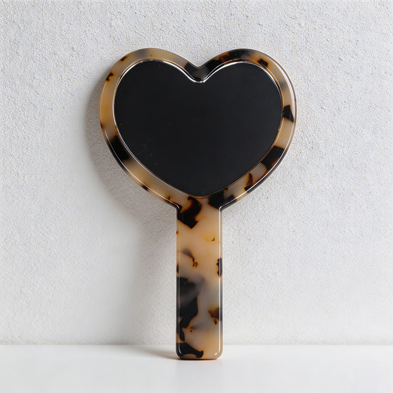 CouldNook Acetate Heart Handheld Mirror - Vintage Style Portable Makeup Mirror