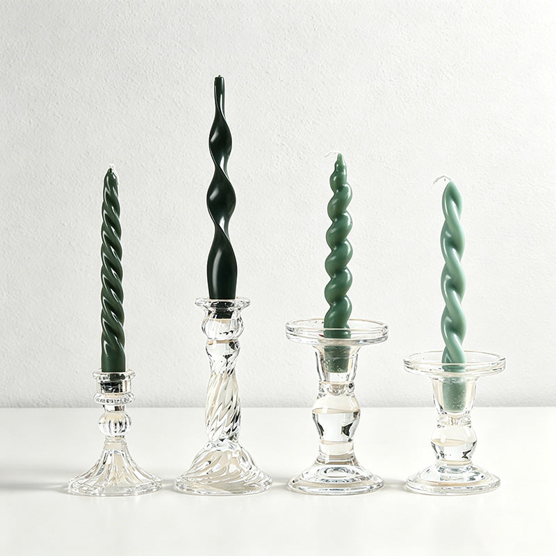 Spiral Taper Candle Set - Set Of 4 Assorted Twisted Candles in Gift Box