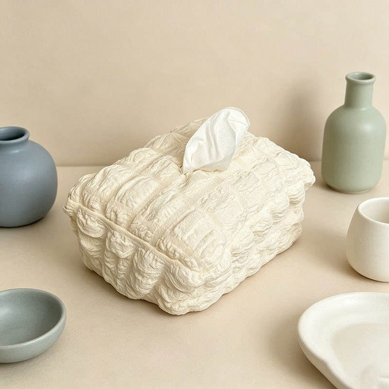 Puff Waffle Fabric Tissue Box - Car Hanging Napkin Holder