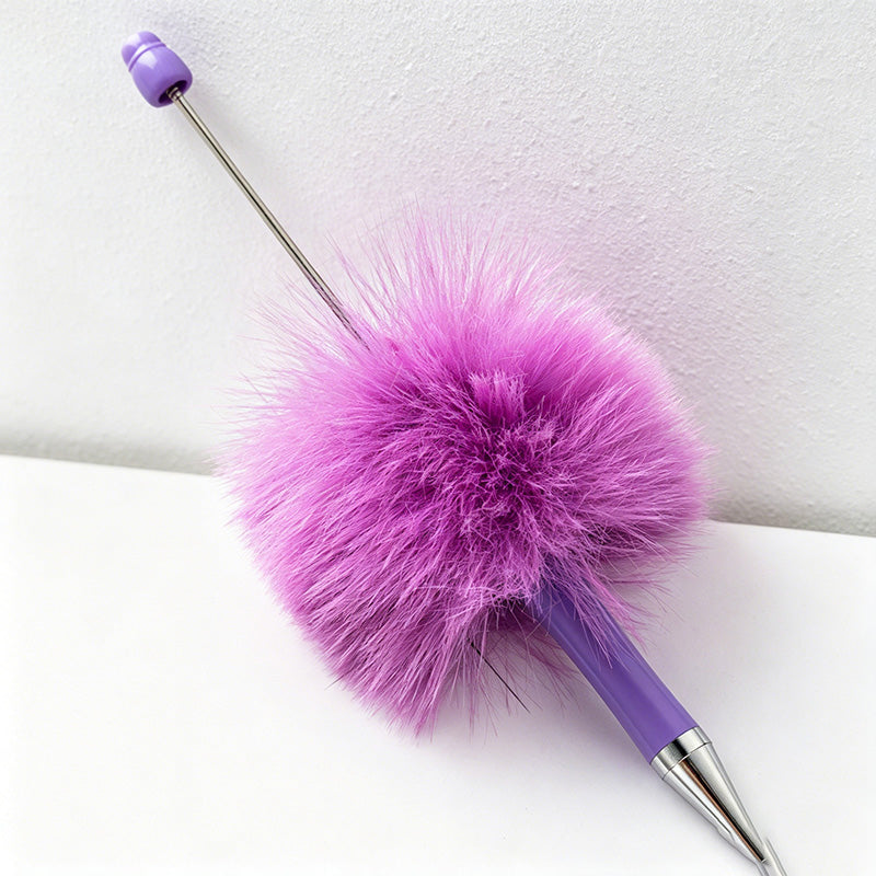 CouldNook Pen-Cute Pom Pom Beaded Ballpoint Pen DIY Creative Plush Ballpoint Pen for Gift & Office
