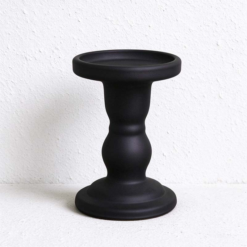 CouldNook Glass Pedestal Candle Holder - Tiered Stem And Separate Candle Options
