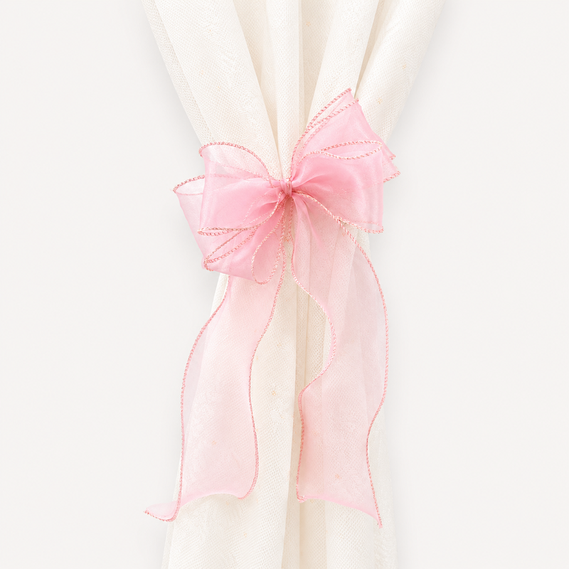 CouldNook Lace Embroidery Bow Curtain Tieback 2PCS Set - Window Styling Accent