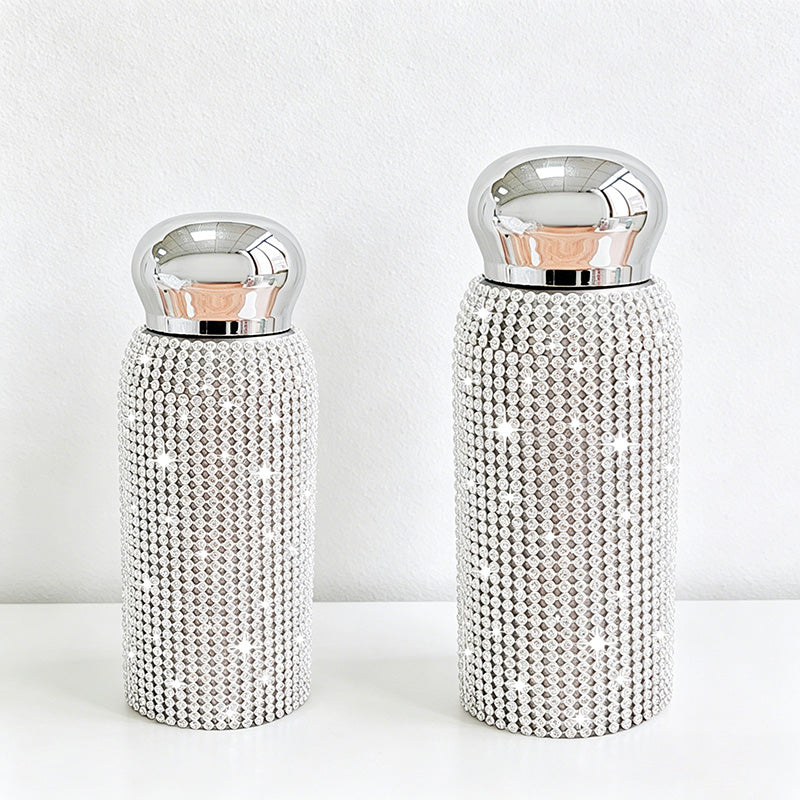 CouldNook Rhinestone Tumblers-6oz Stainless Steel Vacuum Insulated U-Shaped Eggshell Coffee Cup with Straw
