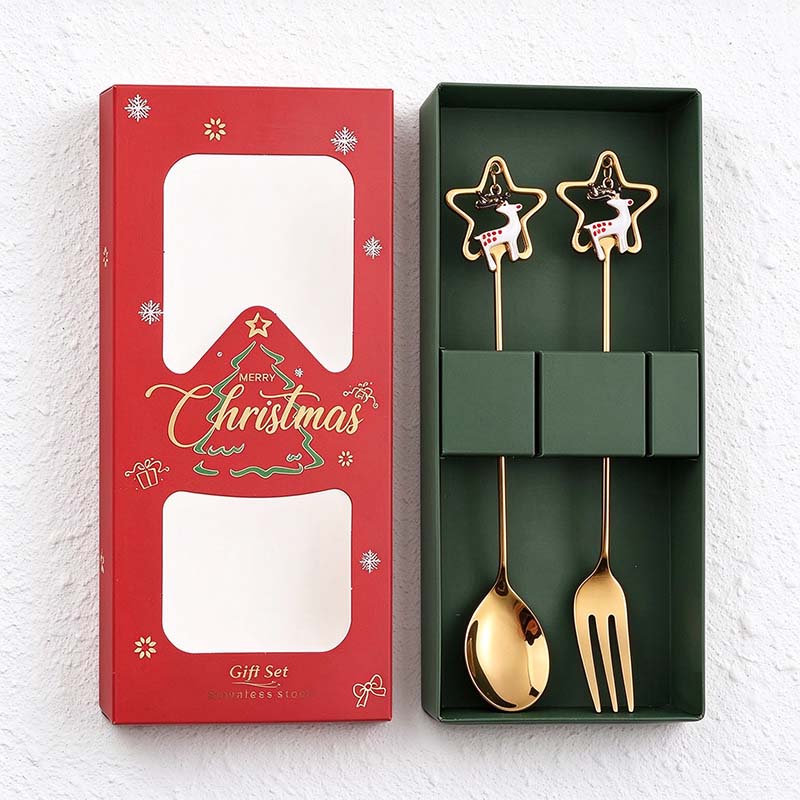 CouldNook Christmas Cutlery Set - Character Tops and Decorative Charm Designs