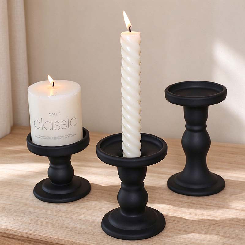 CouldNook Glass Pedestal Candle Holder - Tiered Stem And Separate Candle Options