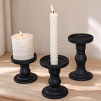 CouldNook Glass Pedestal Candle Holder - Tiered Stem And Separate Candle Options