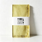 CouldNook Fringed Cotton Linen Napkin - Rustic Wabi-Sabi Dining Cloth