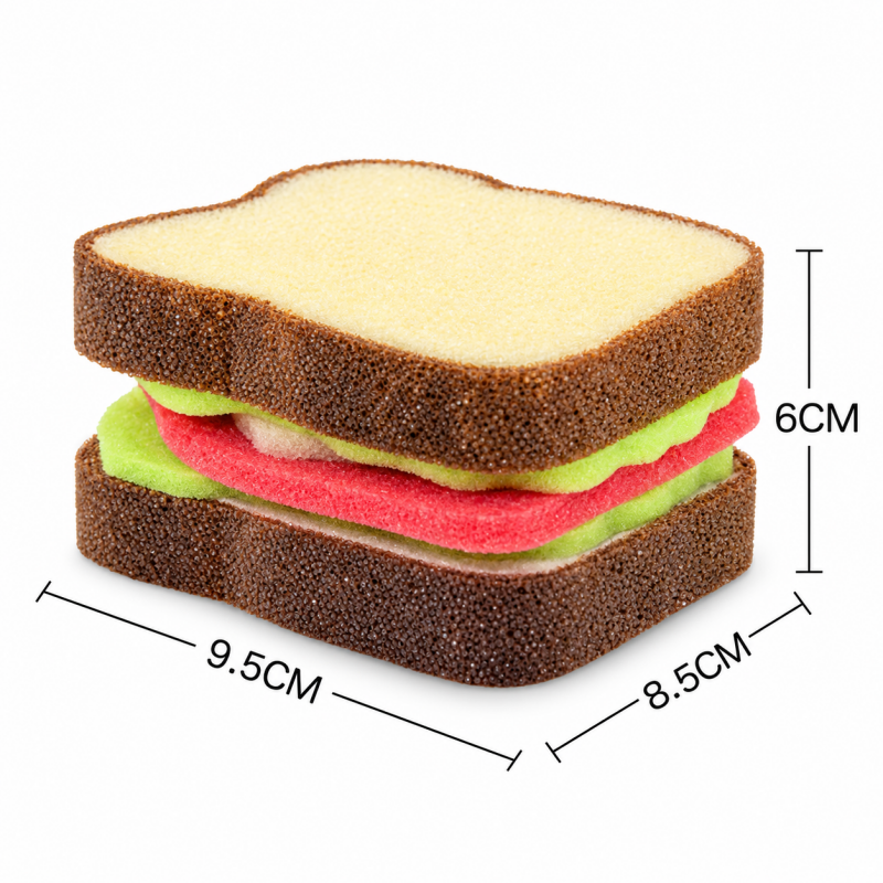 Sandwich Dishwashing Sponge with Layered Filling Details