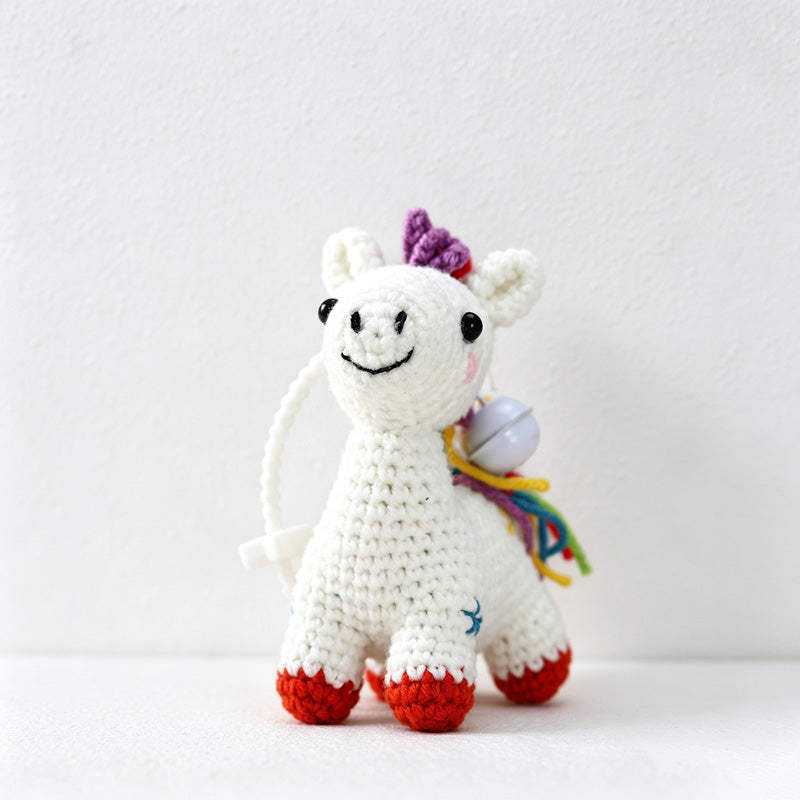 CouldNook Yarn Rainbow Horse Ornament - Colorful Mane Details