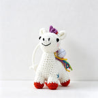 CouldNook Yarn Rainbow Horse Ornament - Colorful Mane Details