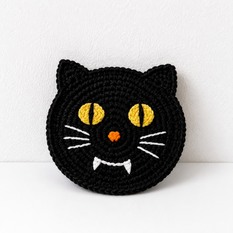 CouldNook Halloween Yarn Coaster - Character Faces and Shaped Motifs
