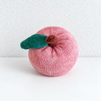 CouldNook Knitted Apple Ornament - Stem and Leaf Shelf Accent