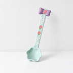 CouldNook Ceramic Long Handle Spoon - Sculpted Floral Accent