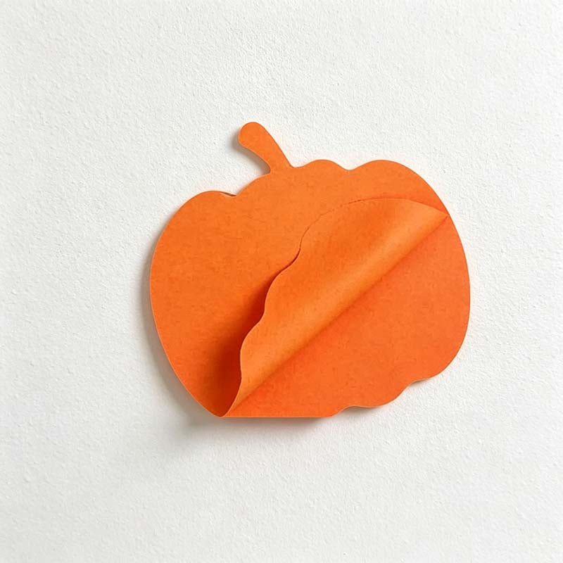 CouldNook Pumpkin-Shaped Sticky Notes - Blank Orange Pages and Rounded Outline