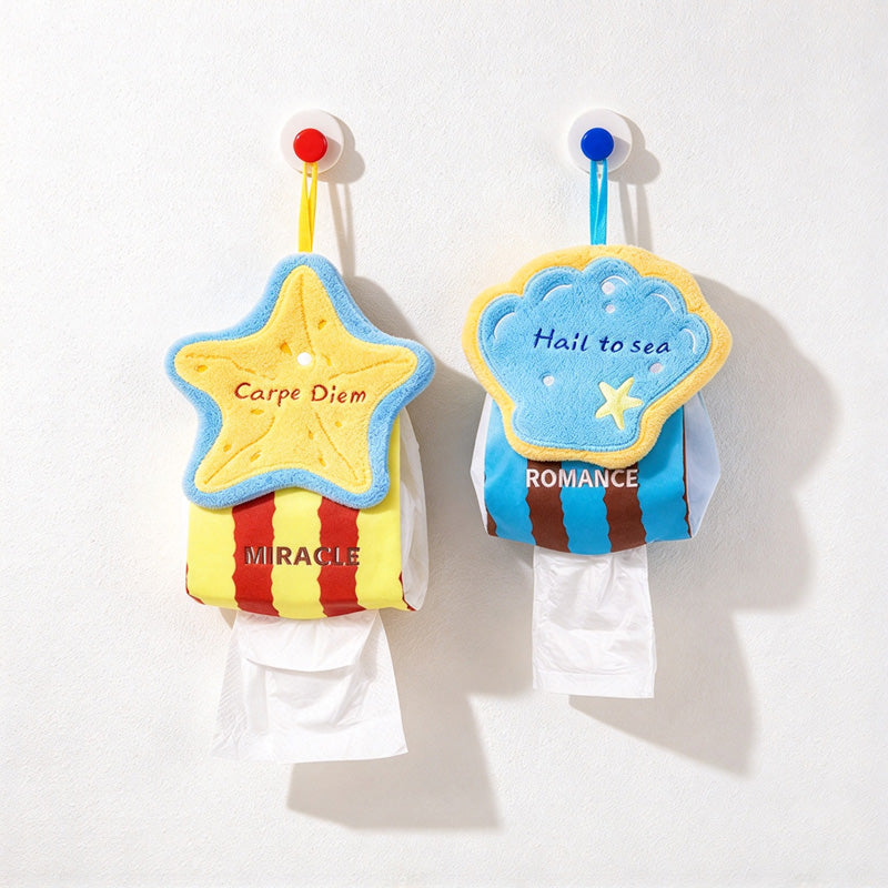 CouldNook Sea Creature Hanging Tissue Holder - Plush Topper and Striped Body