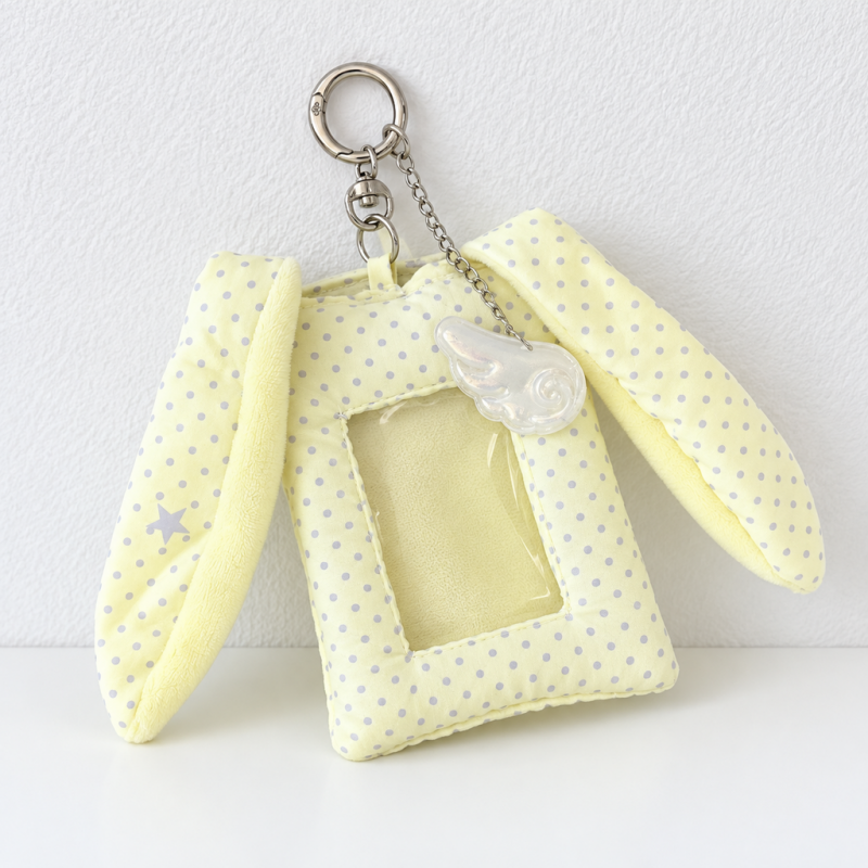 CouldNook Rabbit-Ear Card Holder - Polka Dot Border and Clear Display Window