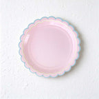 CouldNook Scalloped Paper Plates - Gingham Checks Or Colored Borders