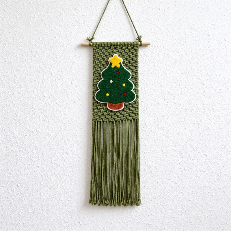 CouldNook Christmas Tree Wall Hanging - Cotton Fringe
