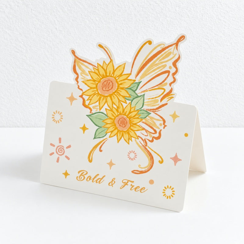 CouldNook Butterfly Floral Greeting Card - Shaped Wing Artwork