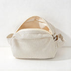 CouldNook Fine Stripe Toiletry Bag - Wide Zipper And End Handles