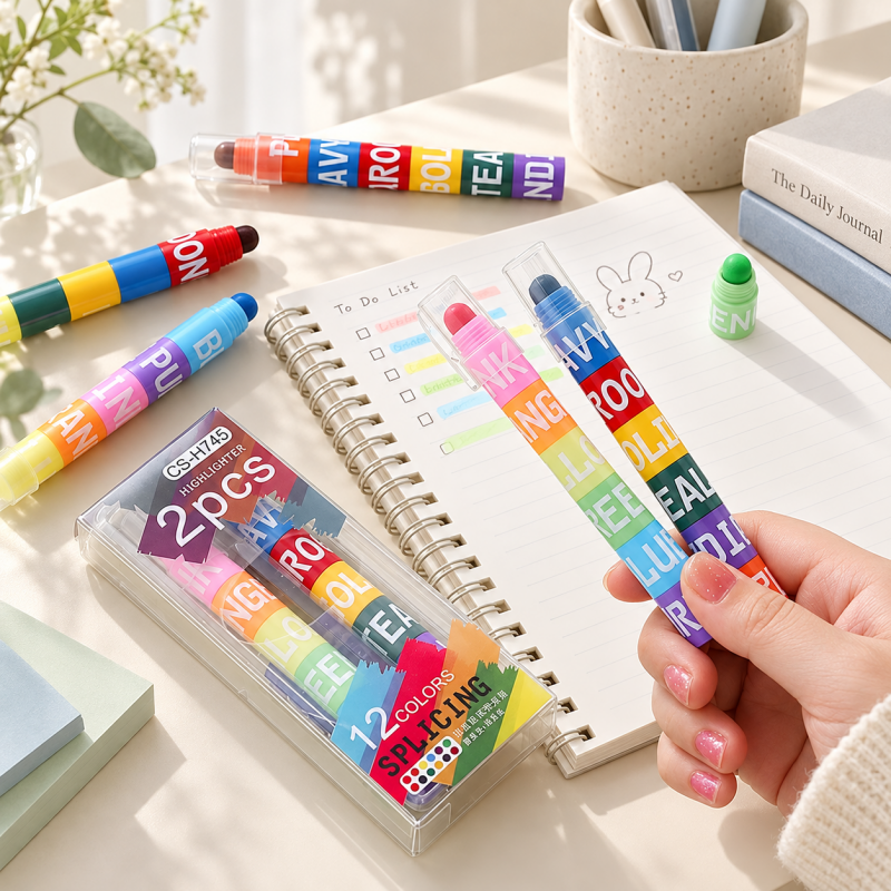 CouldNook Stackable Highlighter - Detachable Color Segments and Rounded Solid Tips